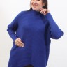 Пуловер диагональ синий