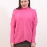Пуловер диагональ розовый